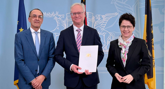 Peter Häberle, Generalstaatsanwalt der Generalstaatsanwaltschaft Karlsruhe; Dr. Herwig Schäfer, Leitender Oberstaatsanwalt der Staatsanwaltschaft Freiburg und Marion Gentges, Ministerin der Justiz und für Migration