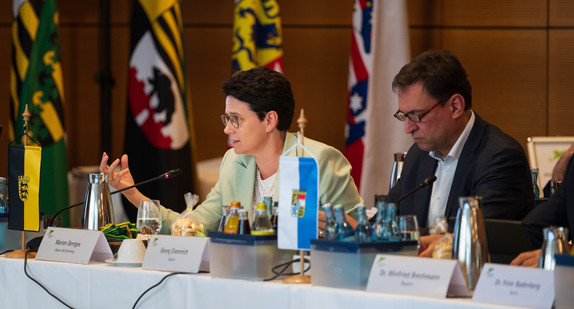Ministerin der Justiz und für Migration Marion Gentges MdL, Bayerns Justizminister Georg Eisenreich