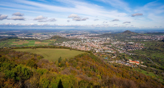 Aussicht vom Schönbergturm bei Reutlingen.