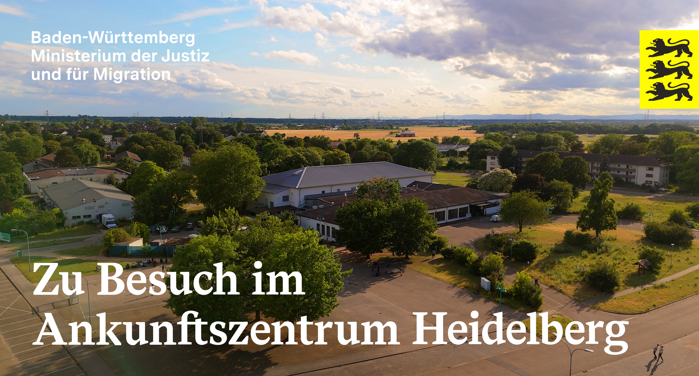 Panoramabild des Ankunftszentrums Heidelberg